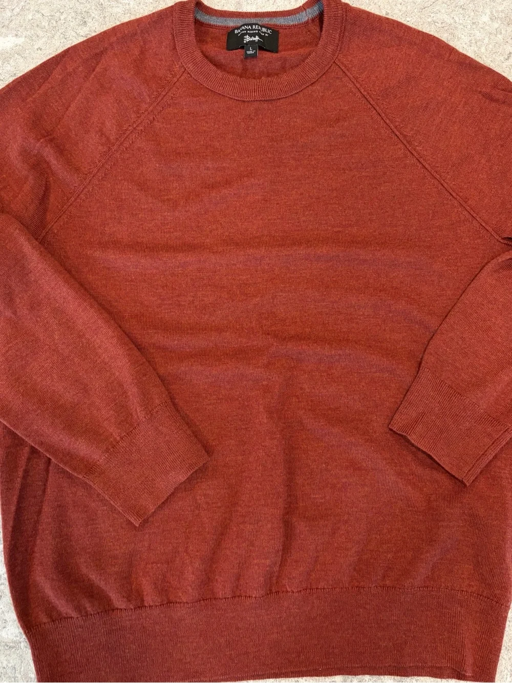 Banana Republic Men’s 100% Merino Wool Rust Crewneck Sweater-Large